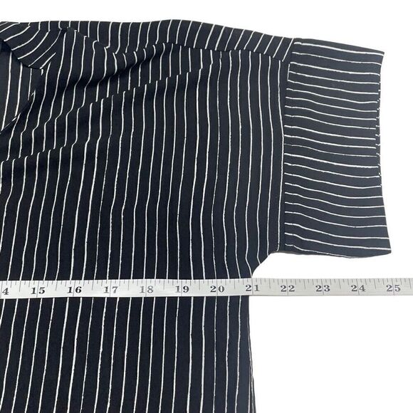 Madewell Black and White Striped Drop Shoulder Tunic Mini Dress - Picture 4 of 7